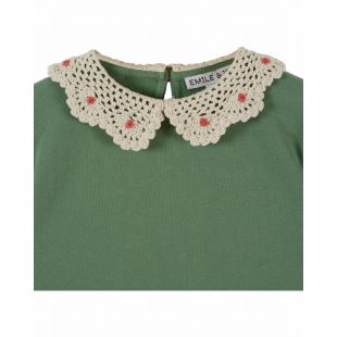 EMILE ET IDA - SWEAT COL CROCHET OLIVE