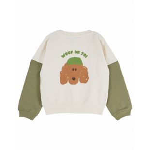 EMILE ET IDA - SWEAT BICOLORE PISTACHE