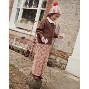 EMILE ET IDA - PANTALON VICHY BRODERIE