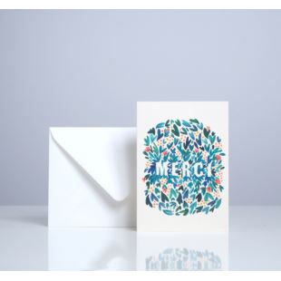SEASON PAPER - CARTE DOUBLE FEUILLAGES "MERCI"