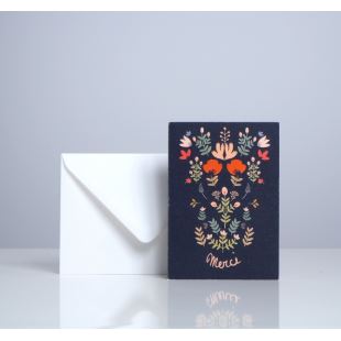 SEASON PAPER - CARTE DOUBLE FOLK "MERCI"