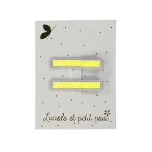 LUCIOLE ET PETIT POIS - BARETTE CROCO JAUNE GLITTER