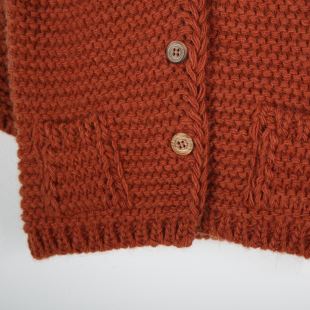 ARSÈNE ET LES PIPELETTES - MANTEAU POINT MOUSSE OREILLES LAPIN TERRE CUITE