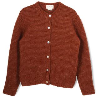 ARSÈNE ET LES PIPELETTES - CARDIGAN TRICOT POINT MOUSSE LUREX ROUILLE