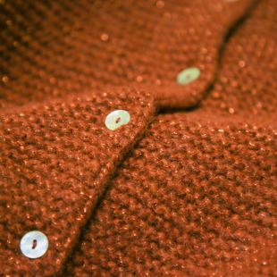 ARSÈNE ET LES PIPELETTES - CARDIGAN TRICOT POINT MOUSSE LUREX ROUILLE