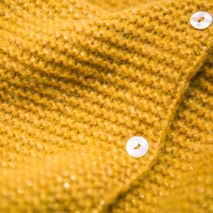 ARSÈNE ET LES PIPELETTES - CARDIGAN TRICOT POINT MOUSSE LUREX SAFRAN