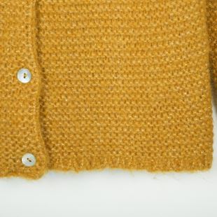 ARSÈNE ET LES PIPELETTES - CARDIGAN TRICOT POINT MOUSSE LUREX SAFRAN
