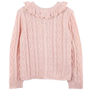 ÉMILE ET IDA - PULL COLLERETTE ROSE