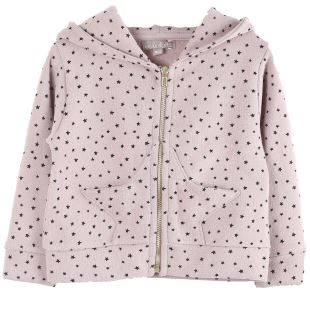 ÉMILE ET IDA - SWEAT ZIPPÉ ROSE ÉTOILES