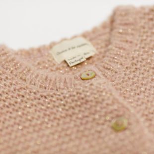 ARSÈNE ET LES PIPELETTES - CARDIGAN TRICOT POINT MOUSSE LUREX POUDRE