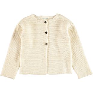 LOUIS LOUISE - CARDIGAN CASSY - LAINE ÉCRU ET FIL OR