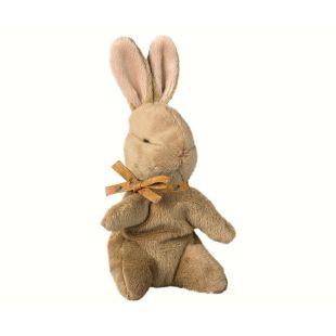 MAILEG - PELUCHE BÉBÉ LAPIN NOEUD MOUTARDE
