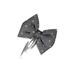 LUCIOLE ET PETIT POIS - BARRETTE NOEUD PAPILLON - GRIS POIS BEIGE