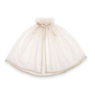 MOUCHE - CAPE EN TULLE ÉCRU AVEC PAILLETTES OR - GRAND MODÈLE