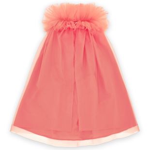 MOUCHE - CAPE AVEC COLLERETTE TULLE - CORAIL