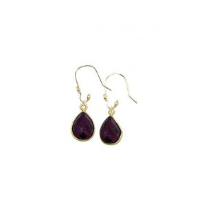 NILAÏ - BOUCLE D'OREILLE COLOR STONE GRENAT