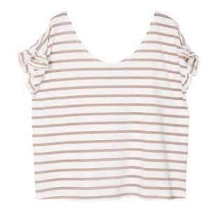 EMILE & IDA - LIGNE FEMME - TEE SHIRT RAYÉ BRONZE