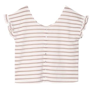 EMILE & IDA - LIGNE FEMME - TEE SHIRT RAYÉ BRONZE