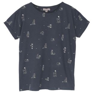 ÉMILE ET IDA - TEE SHIRT BITUME MIAOU