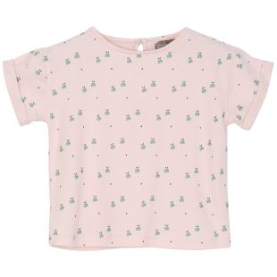 ÉMILE ET IDA - TEE SHIRT ROSE POMMES VERTES