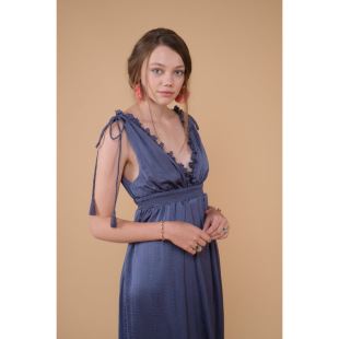 LOUISE MISHA - LIGNE FEMME - ROBE PLUMERIA BLEU NUIT