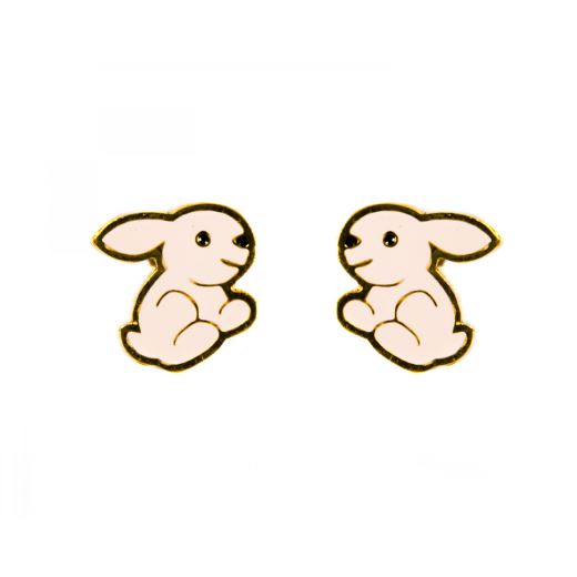 BOUCLES D'OREILLE - LAPIN ROSE