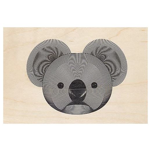 CARTE POSTALE EN BOIS KOALA