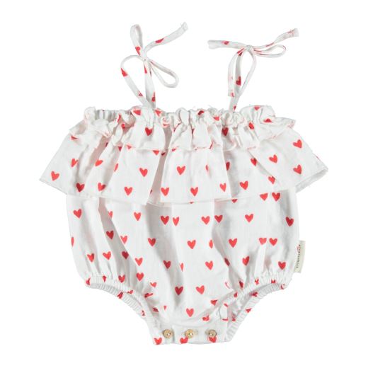 BABY PLAYSUIT RED HEARTS