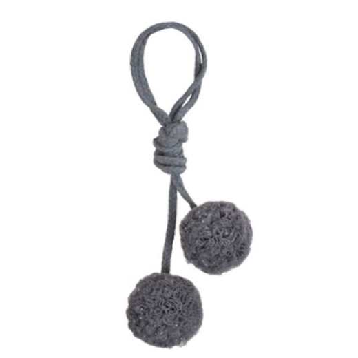 POMPOM GRIS FONCÉ & ARGENT PM