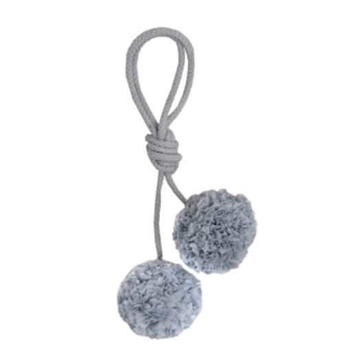 POMPON COTON VOILE GRIS & ARGENT PM