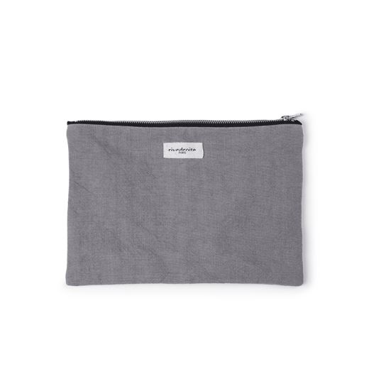 POCHETTE ZIPPÉE BARBETTE N°2 - ICY GREY