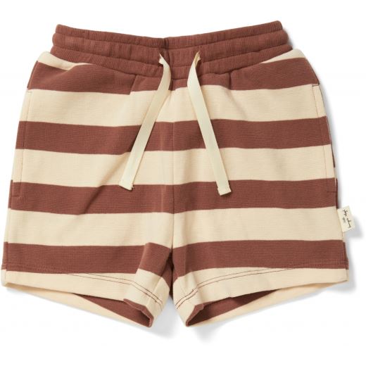 SHORT LOU - STRIPED FIG BROWN