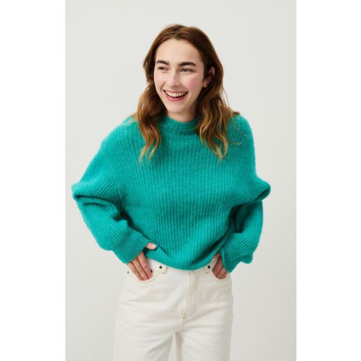 PULL EAST BOULE COL MONTANT | BLEU CANARD
