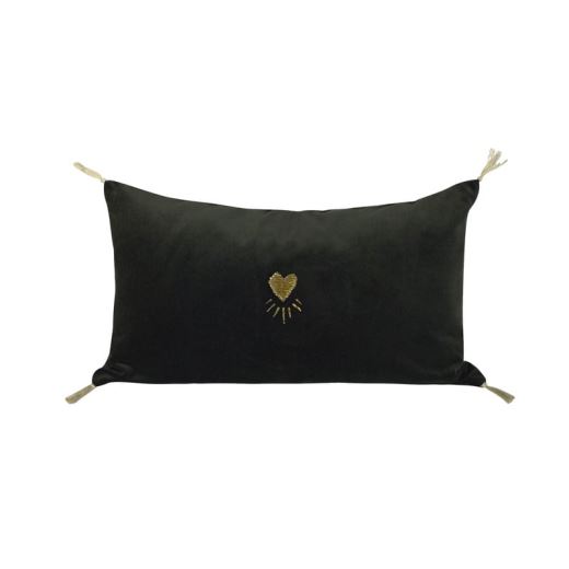 COUSSIN EN VELOURS | COEUR CARBONE