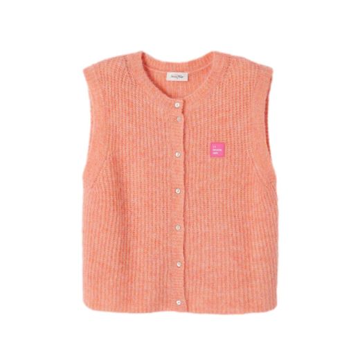 GILET EAST COL ROND | PÊCHES BLANCHE