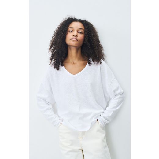 TEE SONOMA ML COL V | BLANC