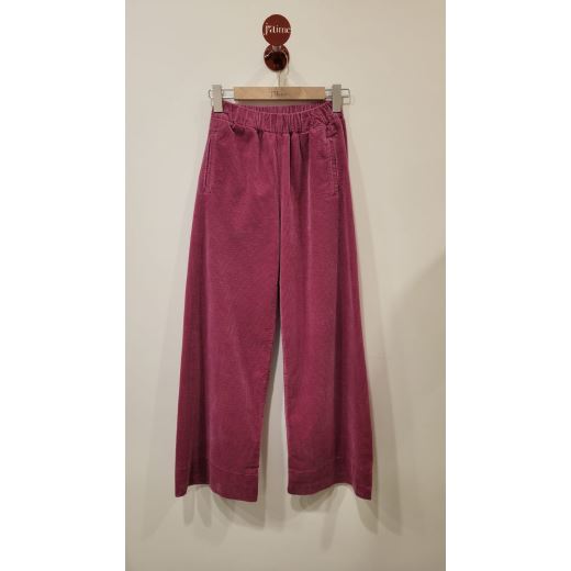 PANTALON LARGE JIMMY VELOURS | MAGENTA