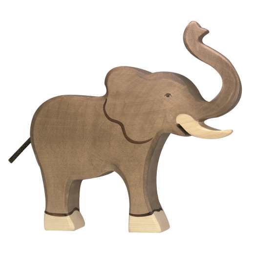 ANIMAUX EN BOIS ÉLÉPHANT TROMPE HAUTE