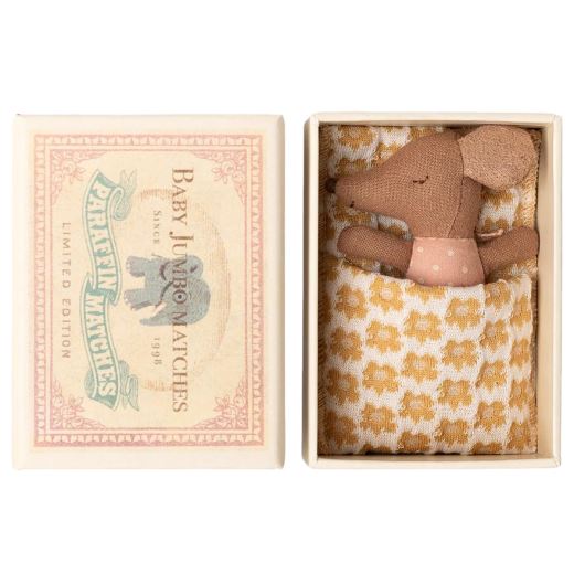 BÉBÉ SOURIS DANS SA BOITE | "Sleepy wakey" ROSE FLEURS OCRE