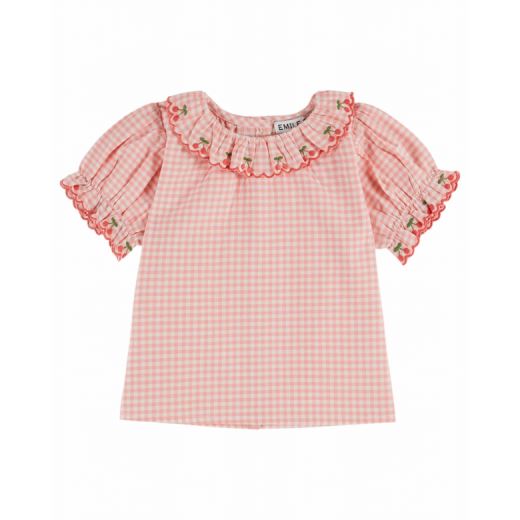 BLOUSE VICHY COL BRODÉ