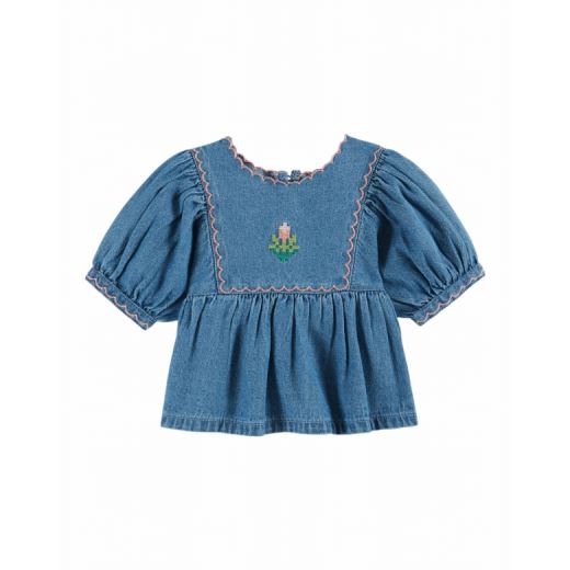 BLOUSE BRODÉE DENIM