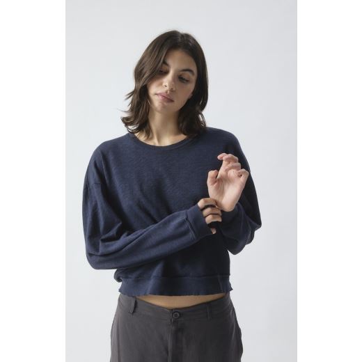 TEE SHIRT SONOMA ML COL ROND | NAVY BLUE VINTAGE