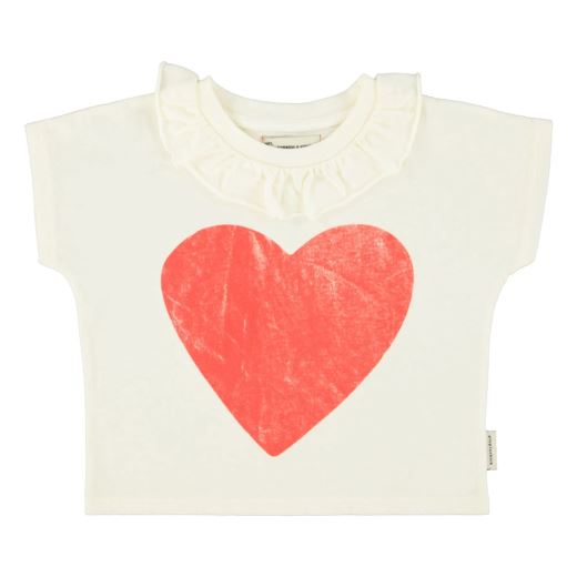 TEE SHIRT AVEC COL | ECRU AVEC COEUR