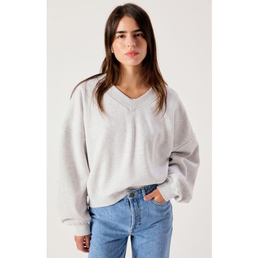 SWEAT BAPTOWN COL V | GRIS CHINÉ