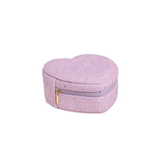 BOITE BIJOUX COEUR PAILLETTES | ROSE