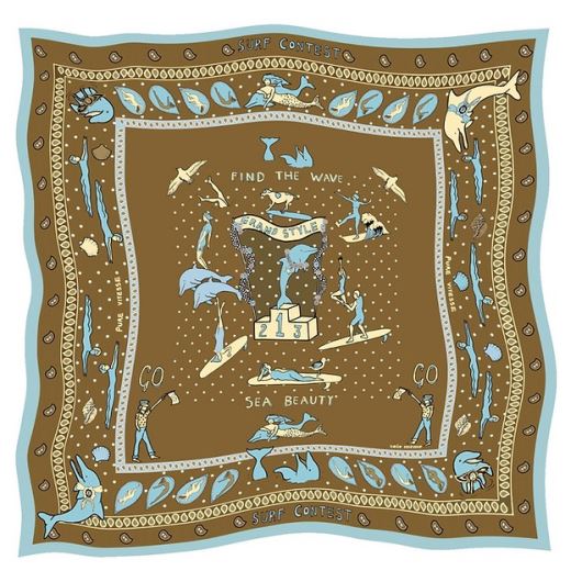 FOULARD EN SOIE | BANDANA BROWN
