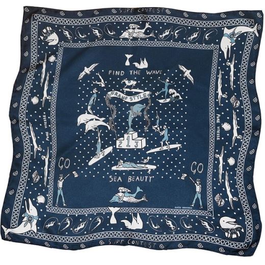 FOULARD EN SOIE | BANDANA NAVY