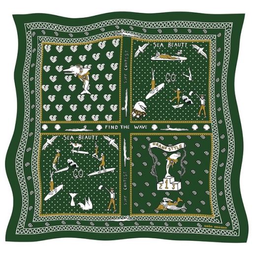 FOULARD EN SOIE GM | SEABEAUTY VERT
