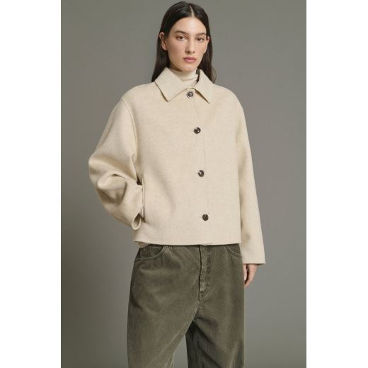 MANTEAU GYODA | ECRU ET GRIS