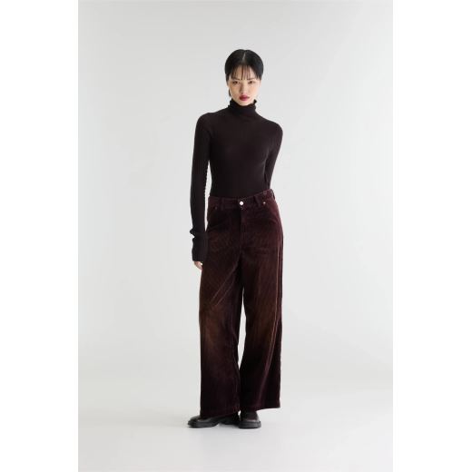 PANTALON PETULA VELOURS | BURGUNDY